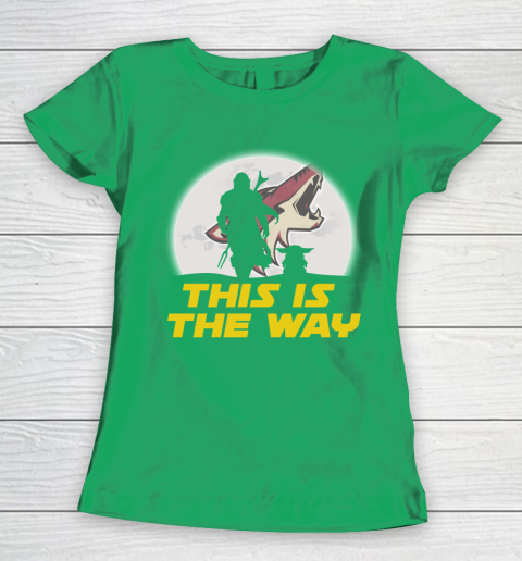 Arizona Coyotes NHL Ice Hockey Star Wars Yoda And Mandalorian This Is The Way Women's T-Shirt 5