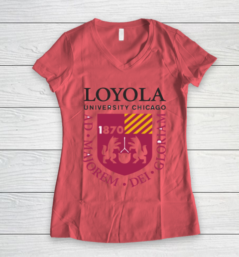 Loyola University Chicago 1870 Women's V-Neck T-Shirt 3