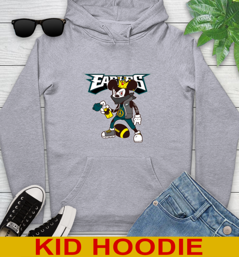 Philadelphia Eagles NFL Football Mickey Peace Sign Sports Youth Hoodie 6