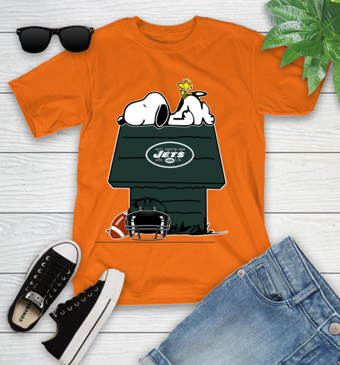 New York Jets NFL Football Snoopy Woodstock The Peanuts Movie Youth T-Shirt 7