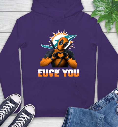 NHL Miami Dolphins Deadpool Love You Fuck You Football Sports Hoodie 5