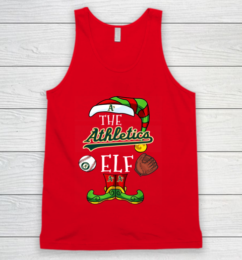 Oakland Athletics Christmas ELF Funny MLB Tank Top - Image 6