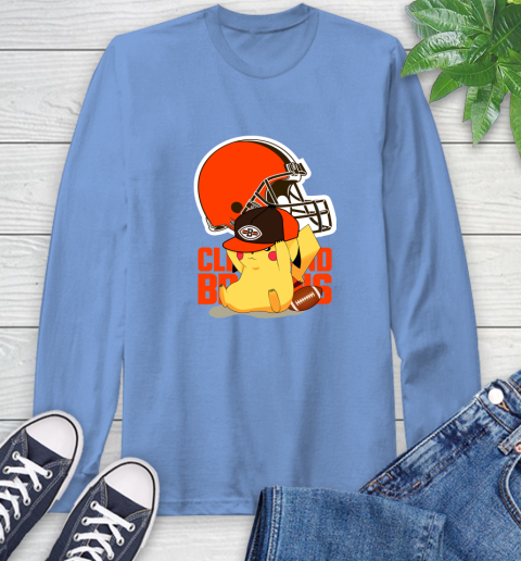 NFL Pikachu Football Sports Cleveland Browns Long Sleeve T-Shirt 11