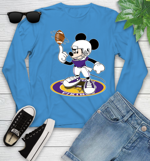 NFL Football Minnesota Vikings Cheerful Mickey Disney Shirt Youth Long Sleeve 7
