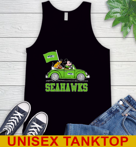 NFL Football Seattle Seahawks Pluto Mickey Driving Disney Shirt Tank Top 2