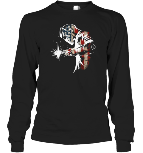 Usa Flag Welder Long Sleeve T-Shirt