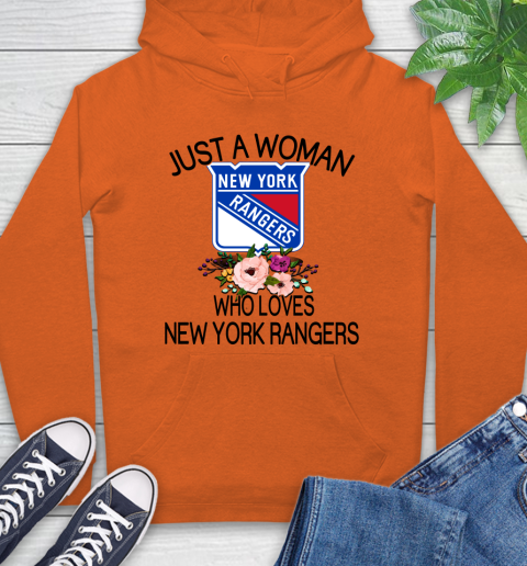 NHL Just A Woman Who Loves New York Rangers Hockey Sports Hoodie 3