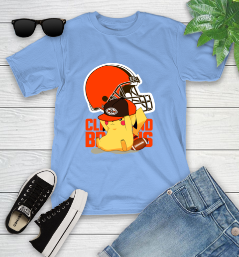 NFL Pikachu Football Sports Cleveland Browns Youth T-Shirt 11