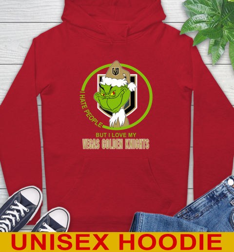 Vegas Golden Knights NHL Christmas Grinch I Hate People But I Love My Favorite Hockey Team Hoodie 10