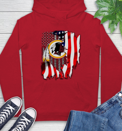 Washington Redskins NFL Football American Flag Hoodie 10