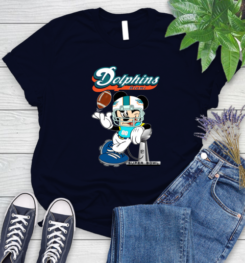 NFL Miami Dolphins Mickey Mouse Disney Super Bowl Football T Shirt Women's T-Shirt 3