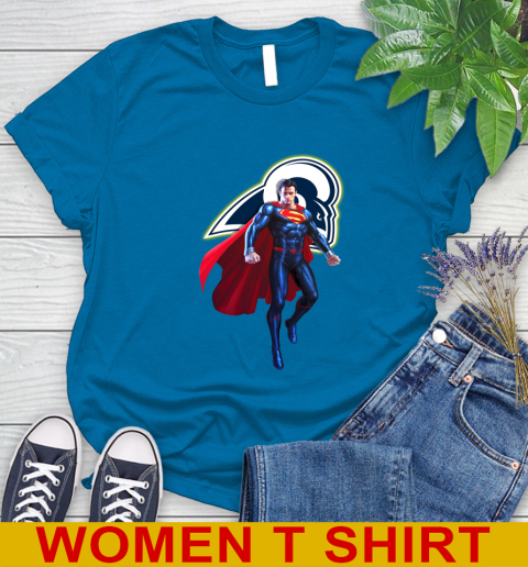 NFL Superman DC Sports Football Los Angeles Rams Women's T-Shirt 7