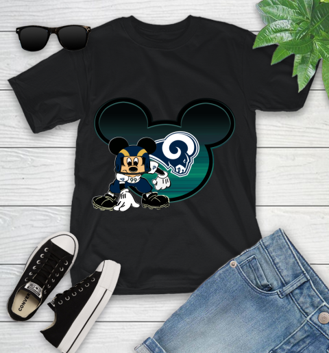NFL Los Angeles Rams Mickey Mouse Disney Football T Shirt Youth T-Shirt 14