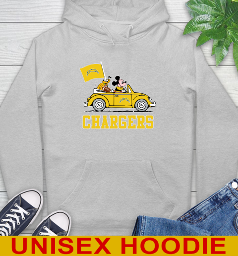 NFL Football Los Angeles Chargers Pluto Mickey Driving Disney Shirt Hoodie 6