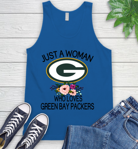 NFL Just A Woman Who Loves Green Bay Packers Football Sports Tank Top 3