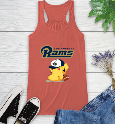 NFL Pikachu Football Sports Los Angeles Rams Racerback Tank 4