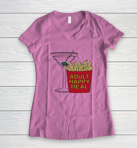 Adult Happy Meal Martini And Fries Women's V-Neck T-Shirt 6