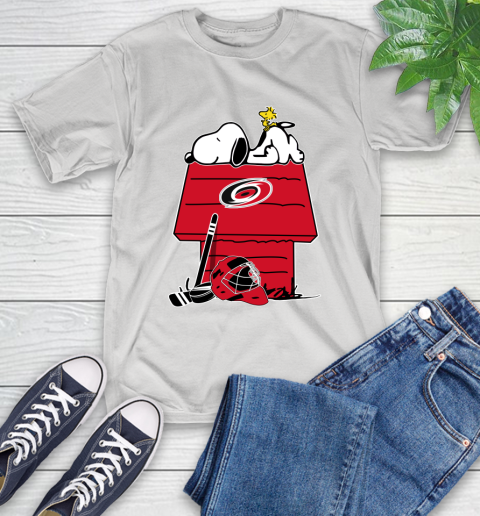 Carolina Hurricanes NHL Hockey Snoopy Woodstock The Peanuts Movie T-Shirt