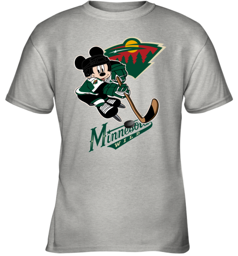 NHL Hockey Mickey Mouse Team Minnesota Wild Youth Sweatshirt 
