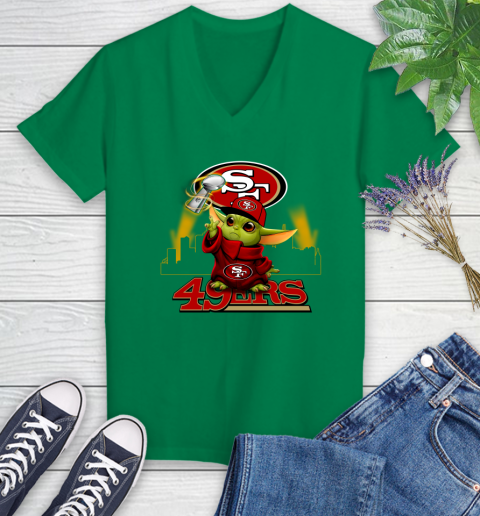 Super Bowl Baby Yoda Loves The San Francisco 49ers Star Wars NFL Shirts 75