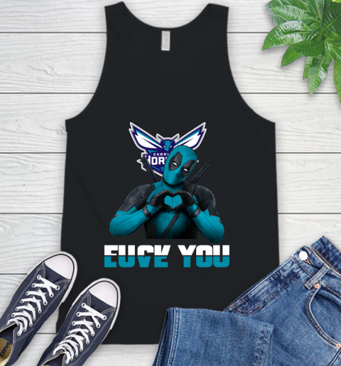 NBA Charlotte Hornets Deadpool Love You Fuck You Basketball Sports Tank Top