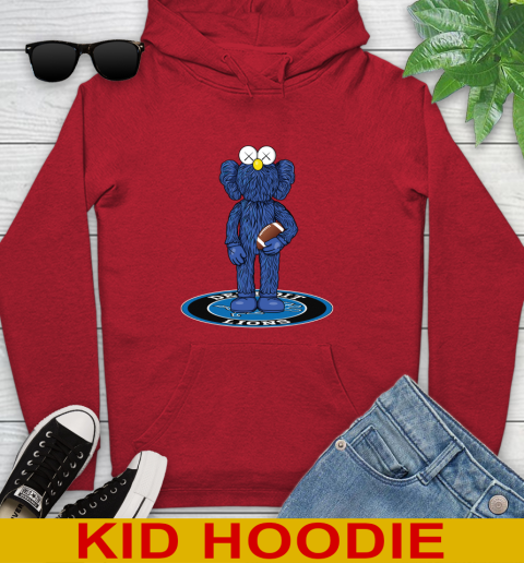NFL Football Detroit Lions Kaws Bff Blue Figure Shirt Youth Hoodie 11