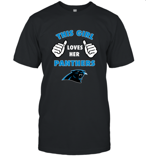 This Girl Loves Her Carolina Panthers Unisex Jersey Tee