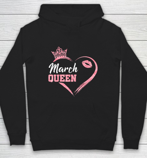 Womens Ph Cute March Birthday Queen Costume heart gift Hoodie