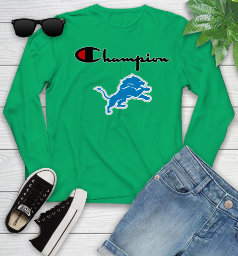 NFL Football Detroit Lions Champion Shirt Youth Long Sleeve 4