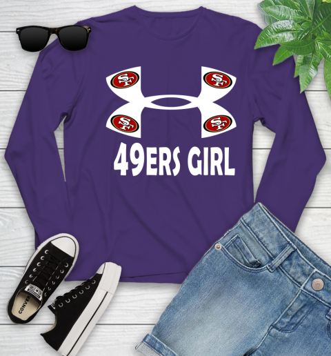 NFL San Francisco 49ers Girl Under Armour Football Sports Youth Long Sleeve 4