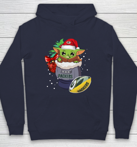 Green Bay Packers Christmas Baby Yoda Star Wars Funny Happy NFL Hoodie 4
