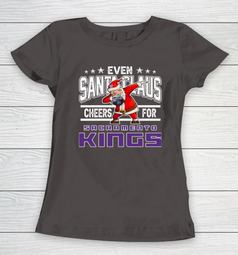 Sacramento Kings Even Santa Claus Cheers For Christmas NBA Women's T-Shirt 7