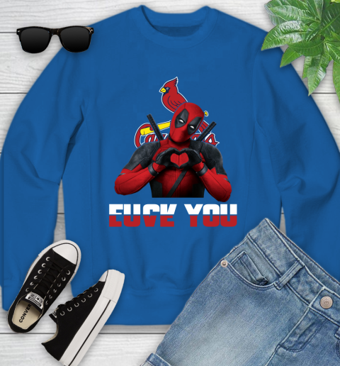 MLB St.Louis Cardinals Deadpool Love You Fuck You Baseball Sports Youth Sweatshirt 7