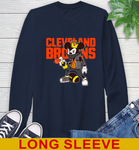 Cleveland Browns NFL Football Mickey Peace Sign Sports Long Sleeve T-Shirt 4