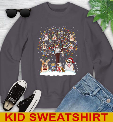 Bulldog dog pet lover light christmas tree shirt 113