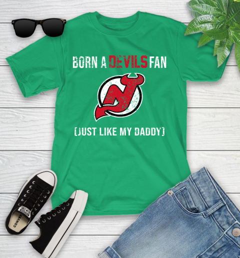 NHL New Jersey Devils Hockey Loyal Fan Just Like My Daddy Shirt Youth T-Shirt 7