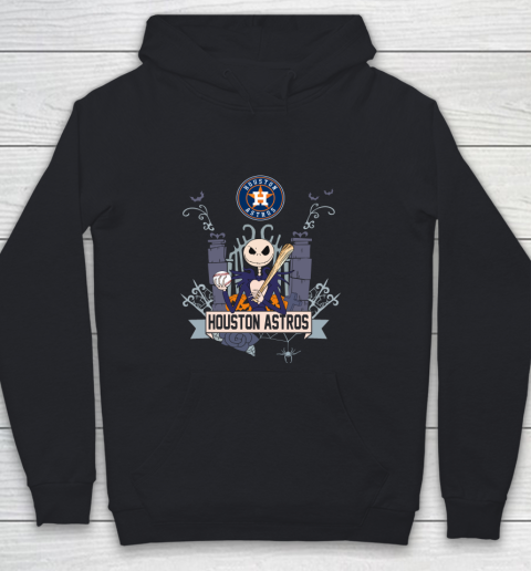 MLB Houston Astros Baseball Jack Skellington Halloween Youth Hoodie