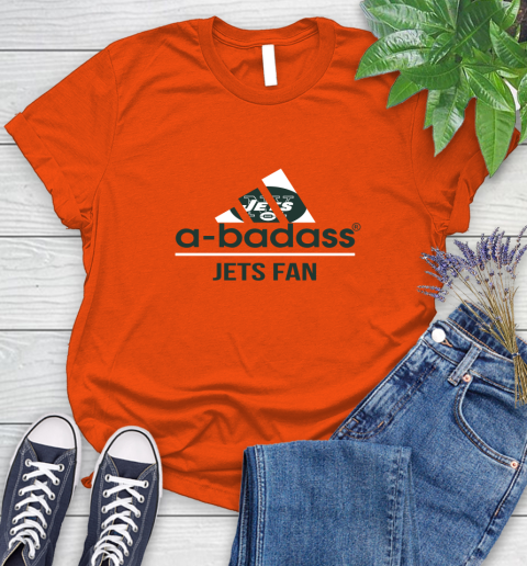 NFL A Badass New York Jets Fan Adidas Football Sports Women's T-Shirt 3