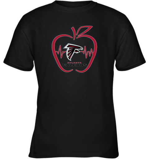 Apple Heartbeat Teacher Symbol Atlanta Falcons Youth T-Shirt