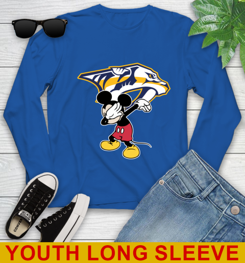 Nashville Predators NHL Hockey Dabbing Mickey Disney Sports Youth Long Sleeve 10