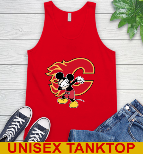Calgary Flames NHL Hockey Dabbing Mickey Disney Sports Tank Top 6