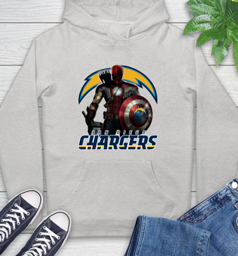 NFL Captain America Thor Spider Man Hawkeye Avengers Endgame Football San Diego Chargers Hoodie