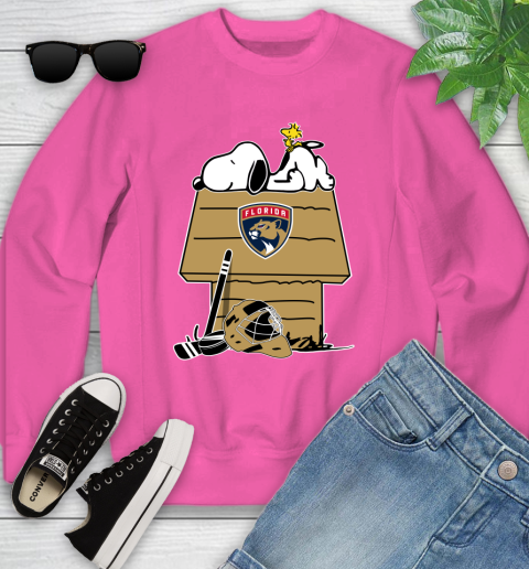 Florida Panthers NHL Hockey Snoopy Woodstock The Peanuts Movie Youth Sweatshirt 7