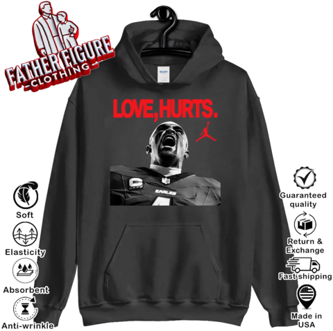 Love Hurts Jalen Hurts Philadelphia Eagles Hoodie