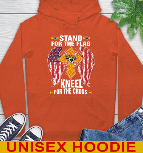 NFL Football Jacksonville Jaguars Stand For Flag Kneel For The Cross Shirt Hoodie 4