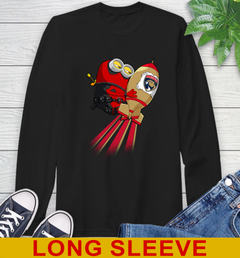 NHL Hockey Florida Panthers Deadpool Minion Marvel Shirt Long Sleeve T-Shirt