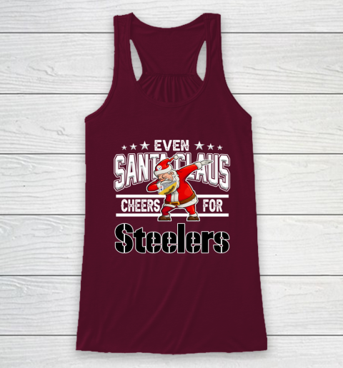Pittsburgh Steelers Even Santa Claus Cheers For Christmas NFL Racerback Tank 2