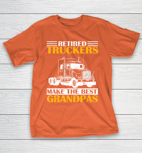 GrandFather gift shirt Vintage Retired Trucker Make The Best Grandpa Retirement Tee T Shirt T-Shirt 4