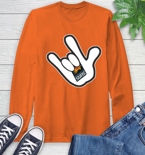 Phoenix Suns NBA Basketball Mickey Rock Hand Disney Long Sleeve T-Shirt 5