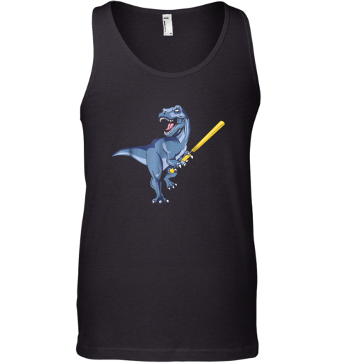 Dinosaur Baseball Shirt October Bat Ball Park Kid TRex Gift Tank Top